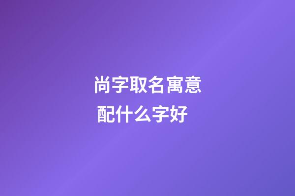 尚字取名寓意 配什么字好